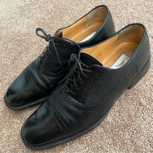 Mezlan Marque Black Leather Lace Up Dress Shoes Oxfords